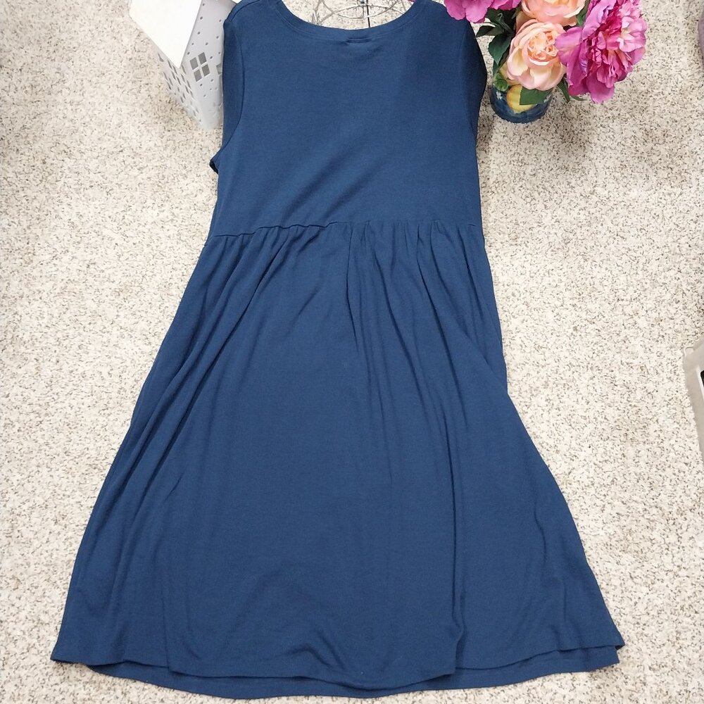 3619 Size Medium Woman Within Tee Shirt Dress In Navy. - Picture 4 of 6